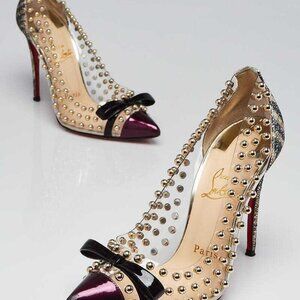 Christian Louboutin Transparent Studded PVC Billie et Bule 100 Pumps Size 6/36.5
